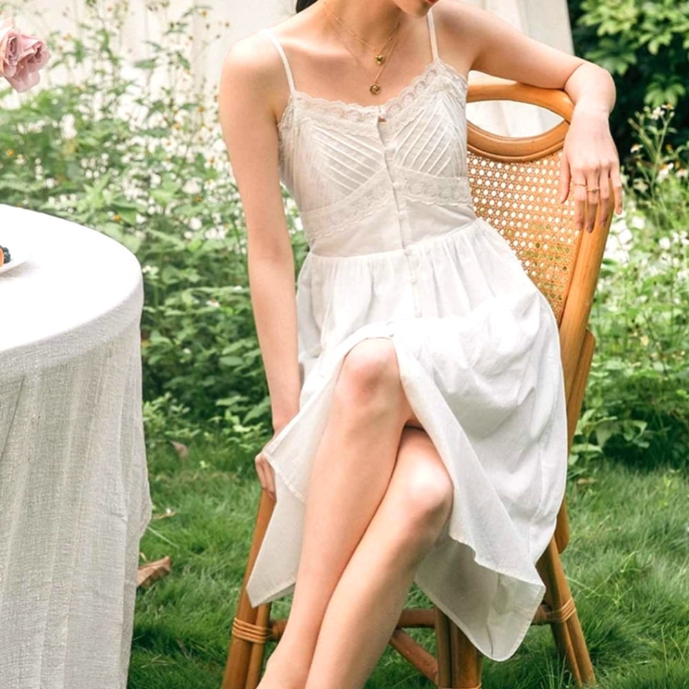 Simple Retro Camisole Cottagecore Dress